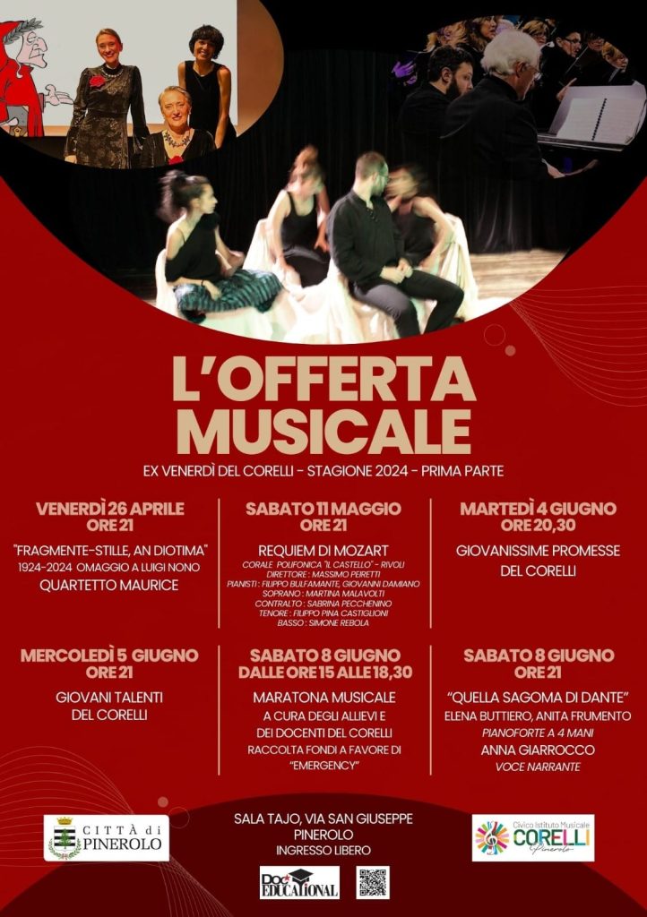 corelli pinerolo offerta musicale quartetto maurice venerdì del corelli elena buttiero requiem di mozart